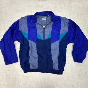 Vintage 90's Multi-Coloured MacGregor Nylon Ski Jacket | Vintage Winter Coat | Windbreaker | Blue | Zip Up Jacket | Size L | SKU: NPW-1221