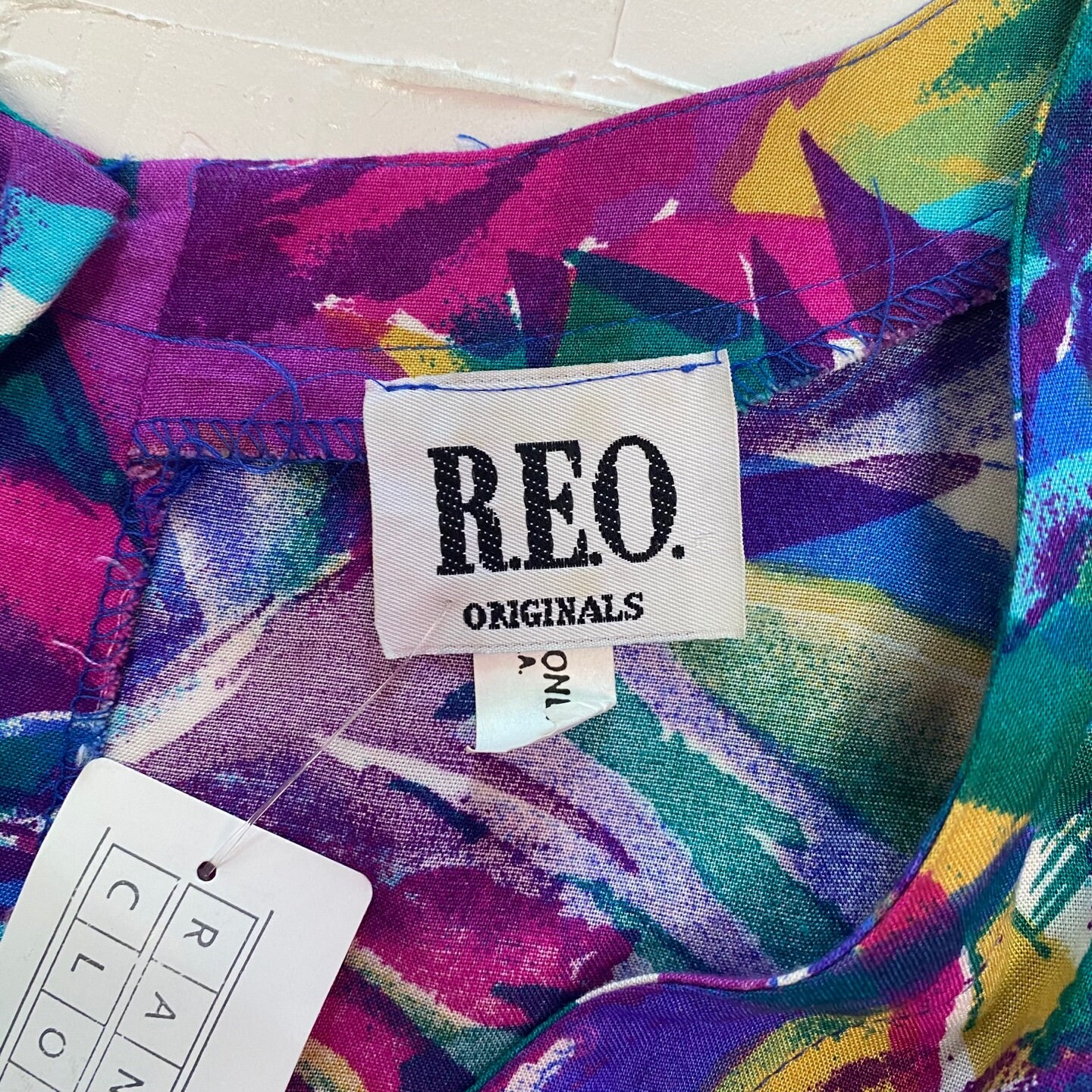 Vintage Vneck Maxi Dress With Rainbow Fan Print Vintage Etsy