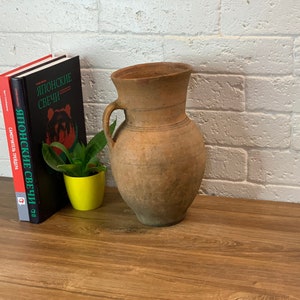 Ancient clay pot, Antique clay vessel, Rustic ceramic bowl, Pottery jug, Primitive rustic earthenware, Black Wabi Sabi Pot, ceramic vase #67