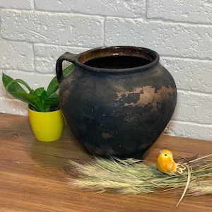 Ancient Old Clay Pot, Antique Clay Vessel, Rustic ceramic bowl, Pottery jug, Primitive rustic earthenware, Home decor, pottery, Wabi Sabi 24