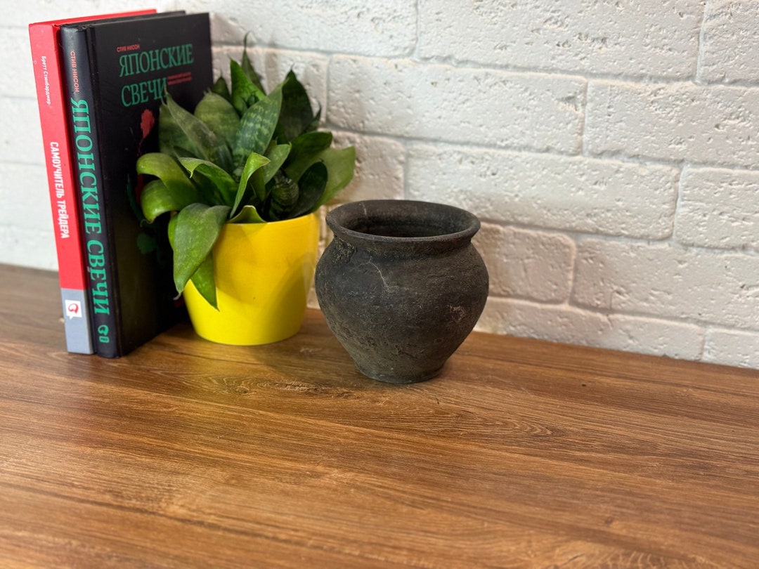 Ancient Clay Pot, Antique Clay Vessel, Rustic Ceramic Bowl, Pottery Jug
