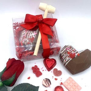 Breakable, Chocolate Geometric, Treat Filled,  4&quot; Smash Heart. Gourmet Chocolate. Hand Decorated.