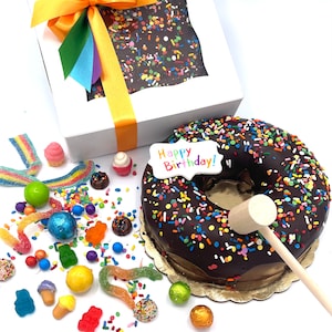 7 In&quot; Smash Donut filled with themed Candy, Premium Belgian Chocolate, Hammer Included!