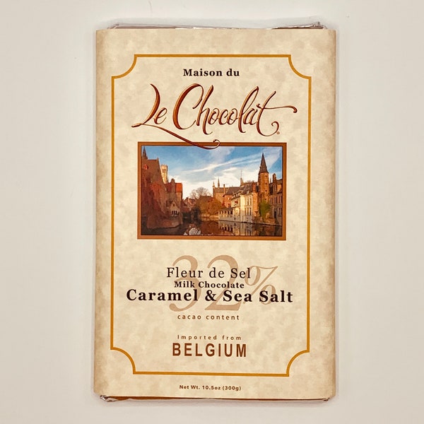 Le Chocolat du Bouchard's Belgium Milk Chocolate Caramel and Sea Salt Bar