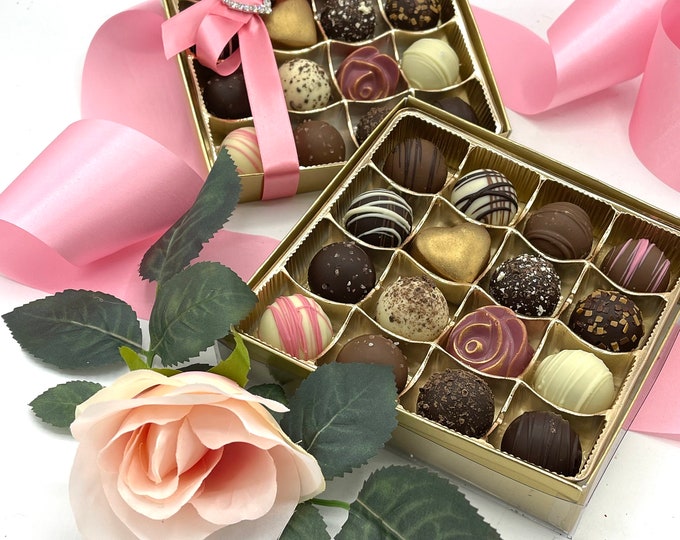 Le Chocolat du Bouchard Gourmet Truffles! Assorted box of 16! MUST purchase COLD PACK shipping option for 70 degrees or above!!