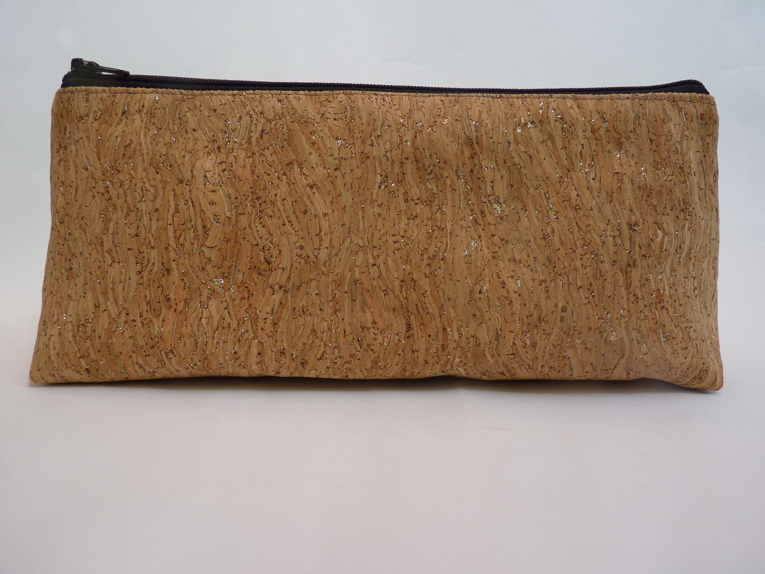 Trousse École en Liège Pailleté, Trousse Scolaire, à Maquillage, Makeup Bag, de Sac, Pochette, Trous