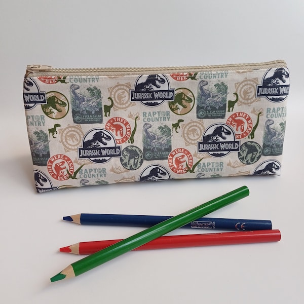 Trousse Jurassic World, trousse multiusage, trousse école, trousse scolaire, crayons, trousse de toilette enfant, dinosaure, rentrée