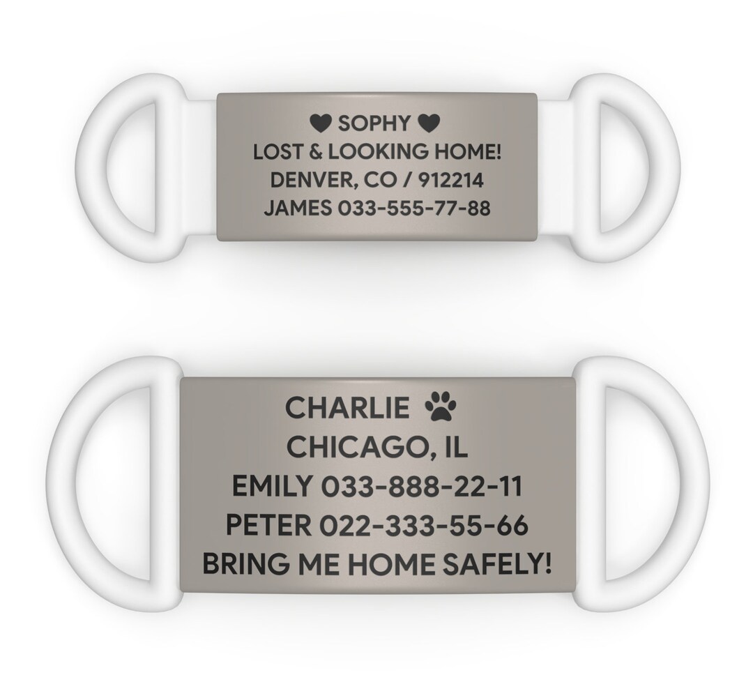 Dog ID Tags Dog Collar Tags Soundless Pet Tags No Jingle Etsy