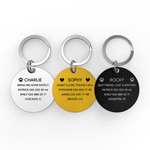 Dog Id Tag, Dog Collar Tags, Dog Tag for Dogs Personalized, Pet ID Tag, Customized Dog Name Tags