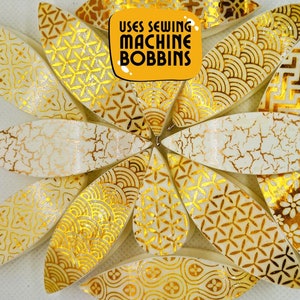 Gilded Geometry - Universal Tatting Shuttle - Compatible with Sewing Machine Bobbins