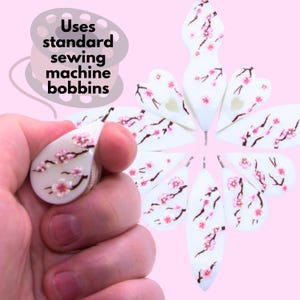 Pink Cherry Blossom - Universal Tatting Shuttle - Compatible with Sewing Machine Bobbins