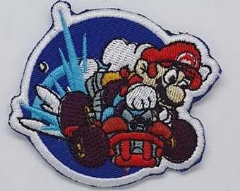 scarfs costumes. bags Hats 1up Racing Mario Kart Embroidered badge Iron on Sew on