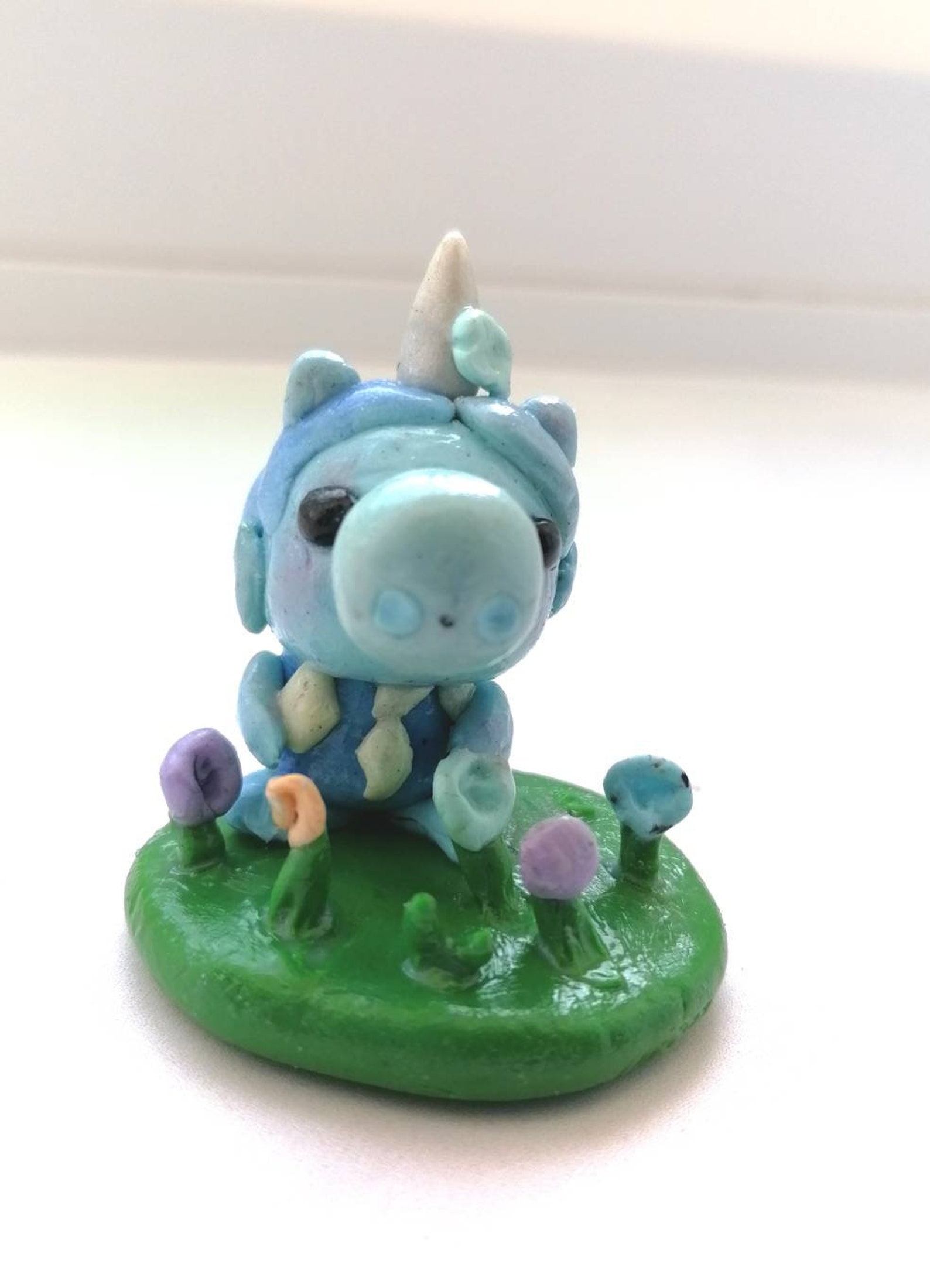 Kawaii polymer clay animal crossing Julian figurine blue Etsy