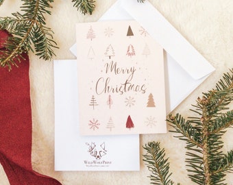 Christmas card, blank card with envelope, blank greeting card