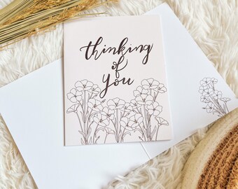 Thinking of you card, blank card with envelope, blank greeting card