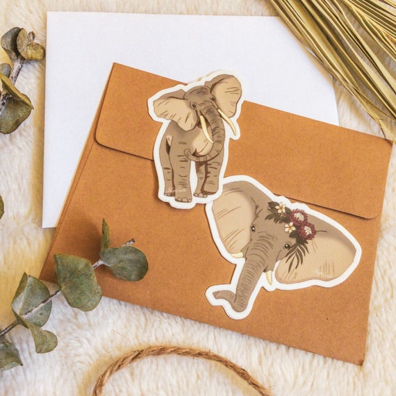 gift for her safari Elephant sticker 3x3 in MacBook sticker endangered species animal waterproof sticker