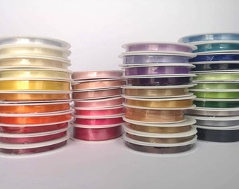3 mm 7 mm Double Satin Ribbon 2, 10 or Roll, 3 mm 1/8&quot; 1/4&quot; Ribbon, Thin Ribbon, Gift Wrapping Accessory, Ribbon Christmas Wrapping Accessory
