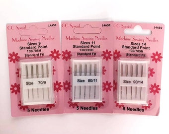 Standard Fit Domestic Sewing Machine Needles Size 9/70 11/80 14/90 Standard Point Machine Sewing Needle, Needles for Domestic Sewing Machine