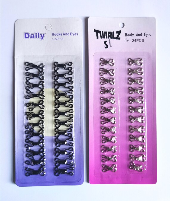 Size 0,1,2,3 Hook and Eye Fasteners, Silver Black Hooks and Eyes Fastener 