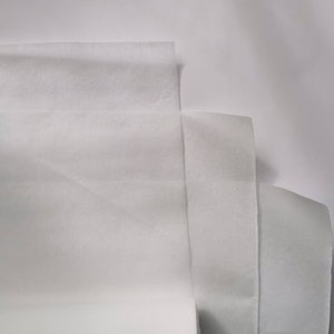 75 cm mellanlägg Strykbart vitt smältbart non-woven Lättviktigt medelviktigt kraftigt mellanlägg, tygbaksida, tygförstyvning, smältning bild 4