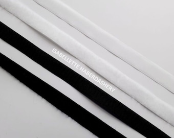 20 mm Hook & Loop Tape Stick-on or Sew-on, Self-Adhesive Hook and Loop Tape Black White