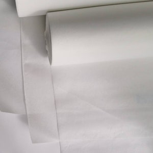 75 cm mellanlägg Strykbart vitt smältbart non-woven Lättviktigt medelviktigt kraftigt mellanlägg, tygbaksida, tygförstyvning, smältning bild 3
