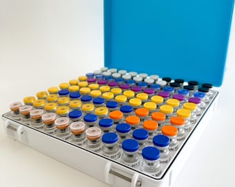 100-Count Peptides Storage Case - Multi-Color Freezer-Safe Vial Organizer