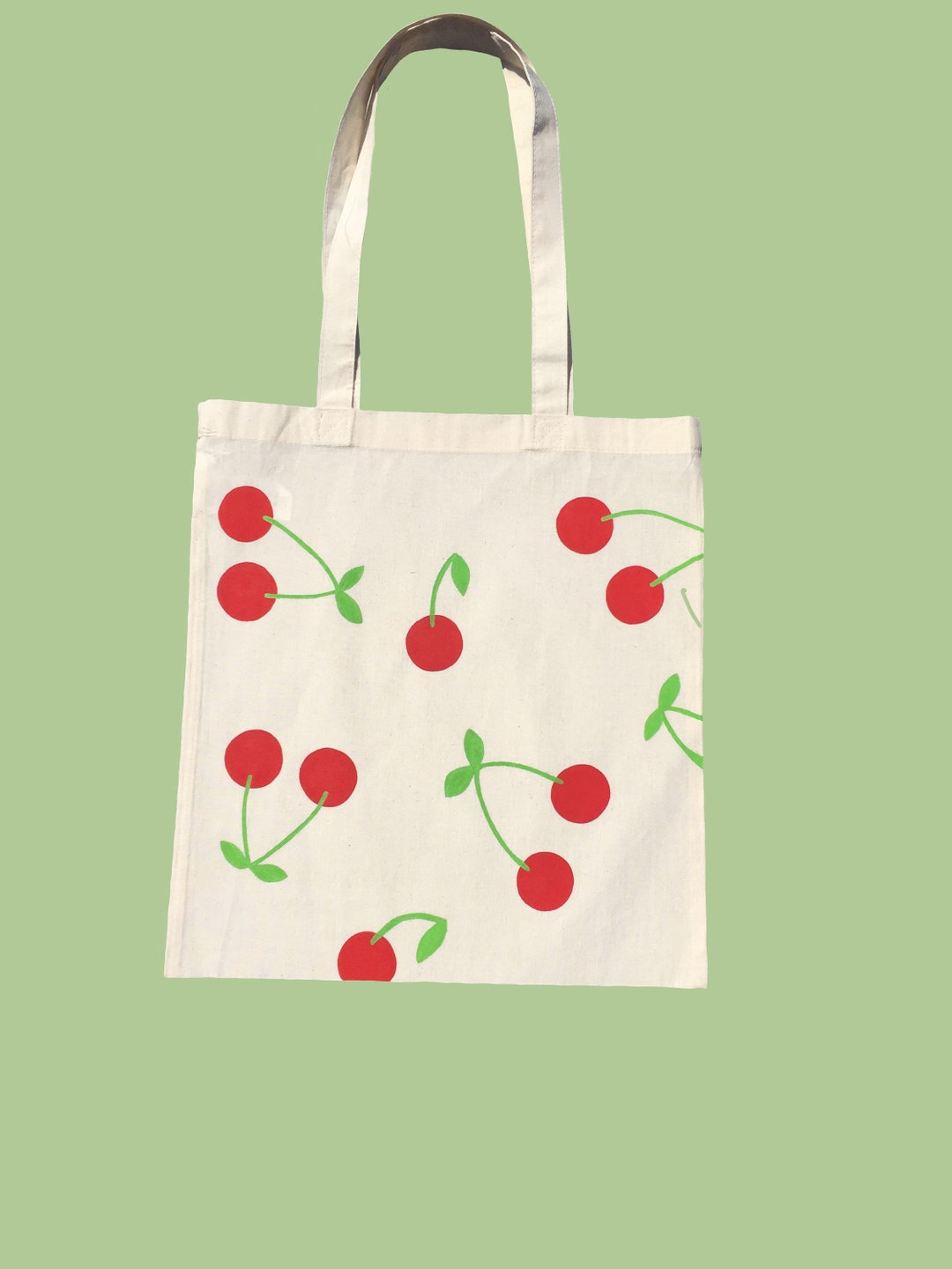 Cherry Painted Tote Bag Eco Friendly Reusable Shopping Bag - Etsy