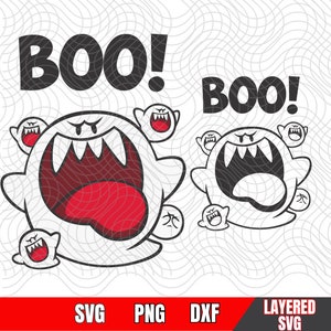 Super Mario Ghost, Super Mario Ghost, geschichtet nach Farbe, Bundle, Clipart, Vektor, Easy Cut, Cricut, Silhouette, Sofortiger Download, Bilder in hoher Qualität