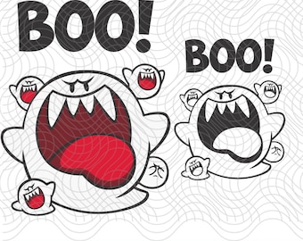 Pacote Super Mario Ghost SVG: Clipart em Camadas, Cricut e Silhueta (Download Digital)