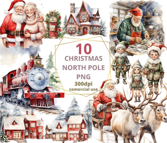 north pole on globe clipart