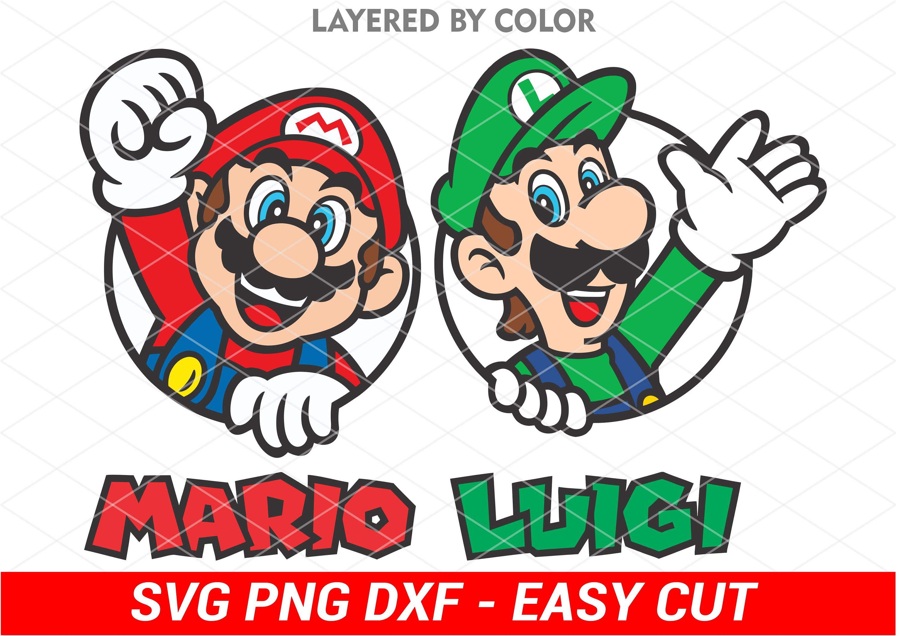 Dessin De Mario Et Luigi En Couleur Mario et Luigi Svg Superposé par couleur Easy Cut Cricut - Etsy Canada