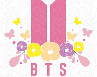 BTS-bloemen gesneden SVG-bestand: K-Pop-clipart (digitale download)