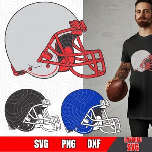 Football Helmet SVG, Layered by Color, 4 versions, Vector, Cut File, Easy Cut, Cricut, Silhouette, High Quality, Instant Download.