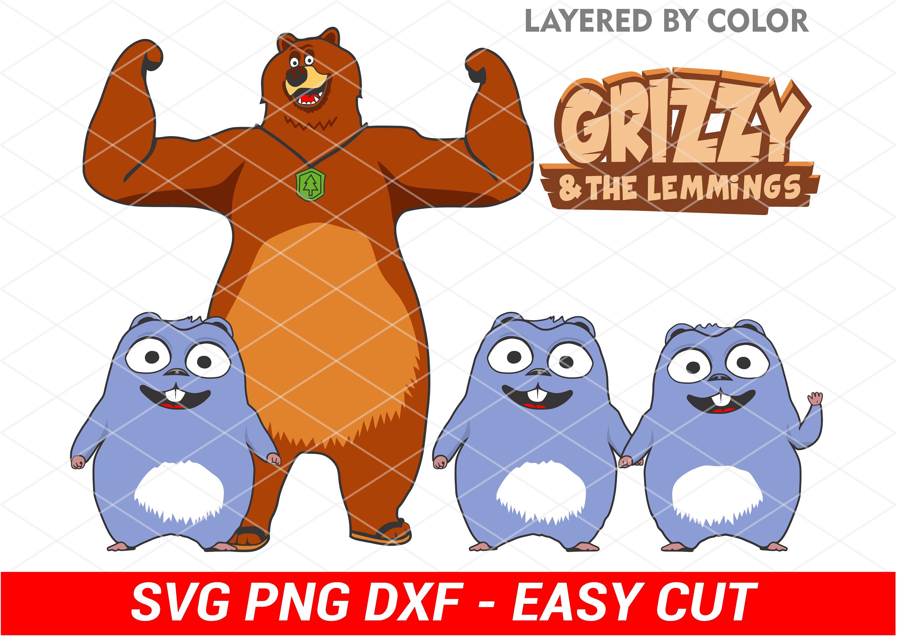 Grizzy & the Lemmings Svg Layered by Color Easy Cut Cricut - Etsy Grizzy & the Lemmings Svg Layered by Color Easy Cut Cricut - Etsy