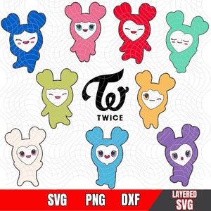 Twice SVG, Twice Lovelys SVG, Twice Lovelys Clip Art, K-Pop, capas por color, cliparts, archivos de corte, cricut,