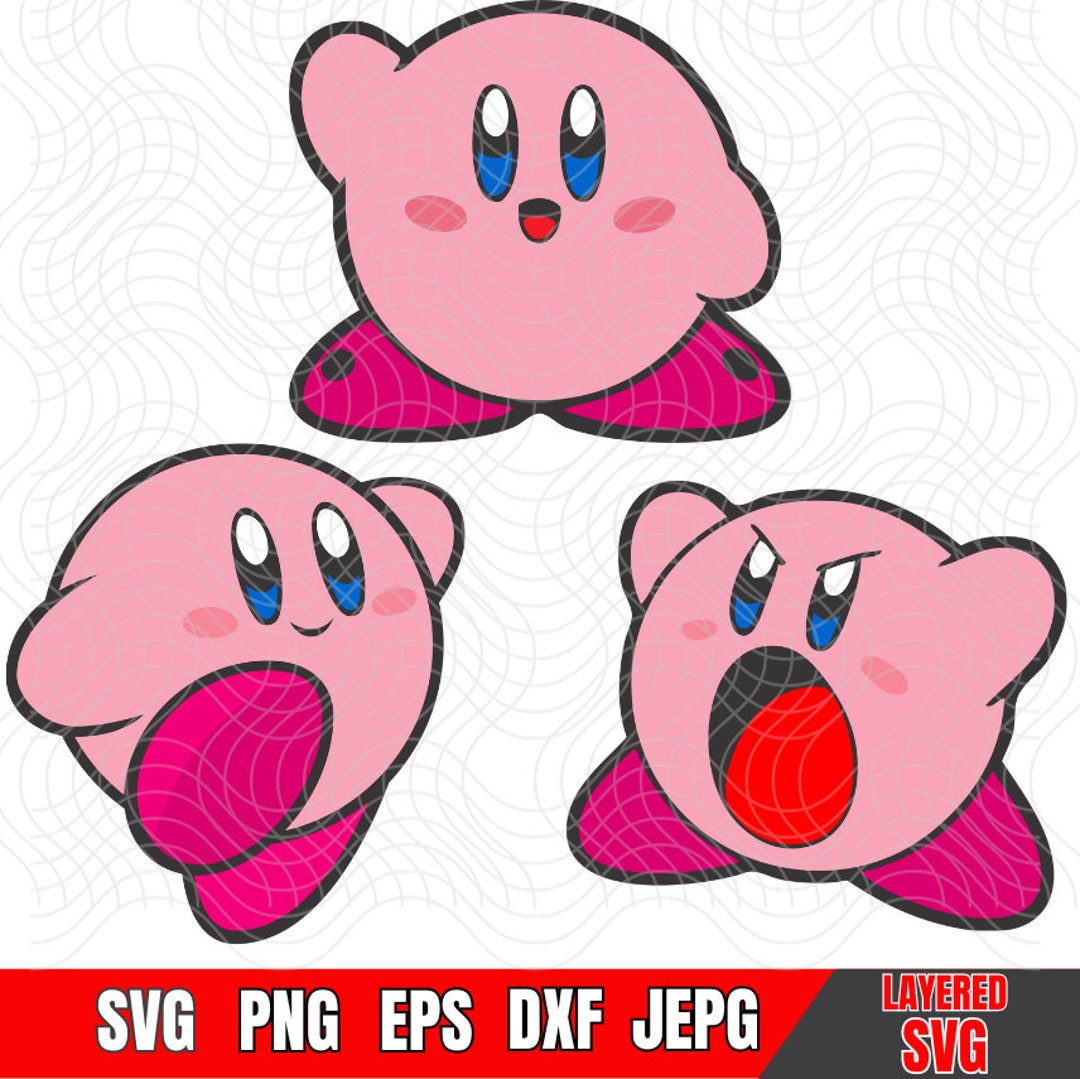 Kirby Svg easy Cut Layered by Color Cutting File Cricut - Etsy