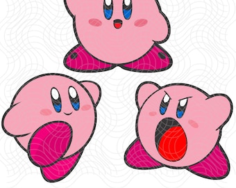 Arquivo de corte Kirby em SVG, fácil de cortar, camadas por cor, arquivo de corte para Cricut.