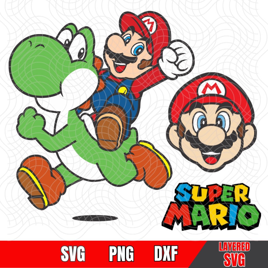 Mario Yoshi Luigi LAYERED Svgs 