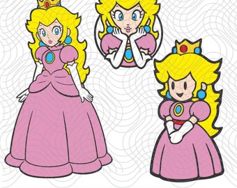 Pacote SVG Princesa Peach: Design em Camadas (Download Digital)