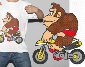 Donkey Kong Mario Kart SVG: Arquivos de corte fáceis em camadas (download digital)