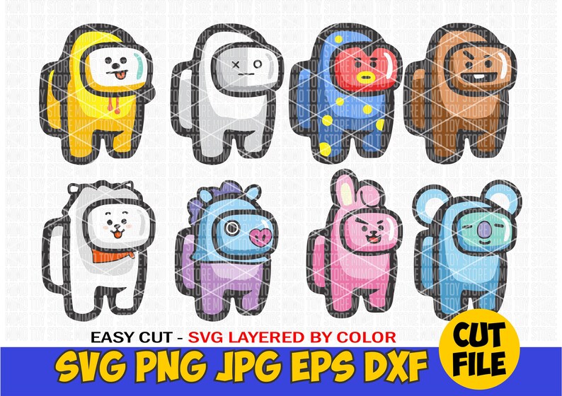 Download Among Us isnpired by BT21 Svg Layered by color Cut file | Etsy