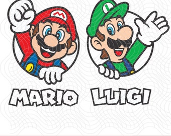 Mario and Luigi SVG: Layered Easy Cut Files (Digital Download)