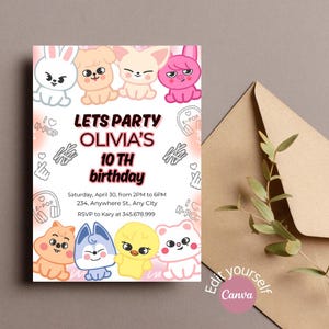 Stray Kids (Skzoo) Birthday Invitation