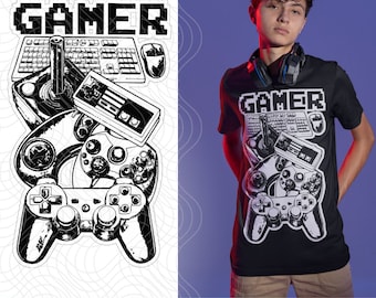 Gamer SVG: Arquivo de corte de videogame para Cricut, Silhouette (download digital)