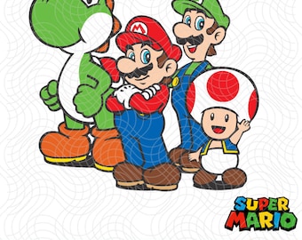 Super Mario Friends SVG: Arquivos de corte em camadas (download digital)