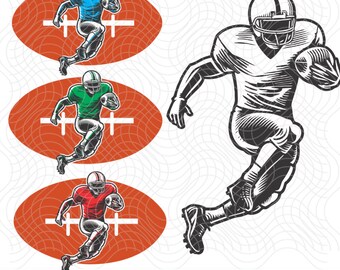 Jogador de futebol SVG: Design de equipe em camadas (download digital)