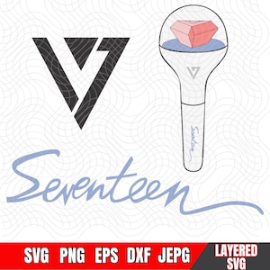 Seventeen K pop Svg, arquivo cortado Seventeen clipart, Seventeen Lightstick svg, K-Pop svg, Seventeen Svg, cricut, Kpop Png, K pop Music Svg