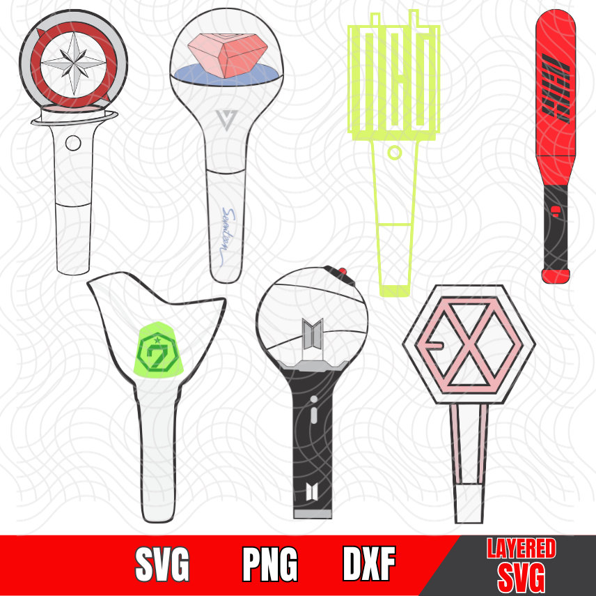 Kpop ライトスティック SVG: BTS、EXO、NCT など (デジタル