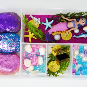Mermaid PlayDough Kit; Mermaid Bizzy Box; Sensory Kit; Mermaid Craft;Birthday Gift;Mermaid Party;  PlayDough Kit;PlayDough box;Sensory Kit